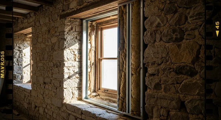 Doublage isolant d'une maison de pierre du centre historique, Toul, centre historique